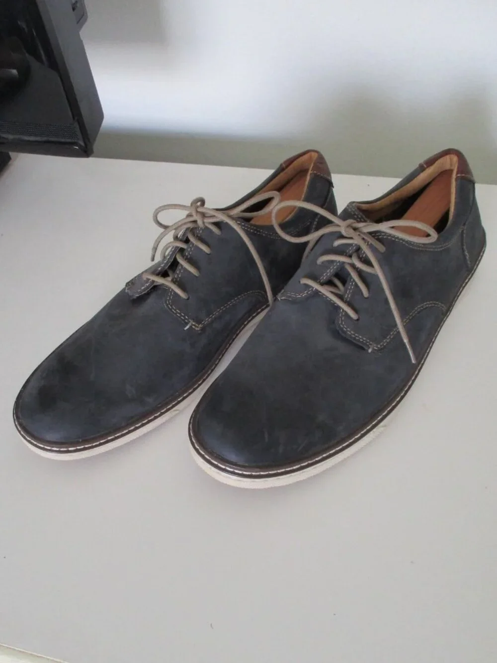 Johnston & Murphy Mens Gray Nubuck Lace-up Casual Oxford NWOB - Size 11M